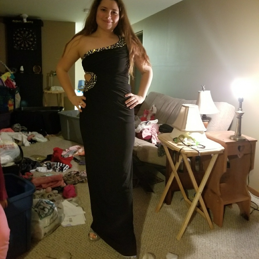 Black long prom dress